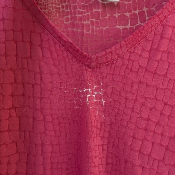 Orvis Raspberry Textured V-Neck Tunic - Picture 3 of 5